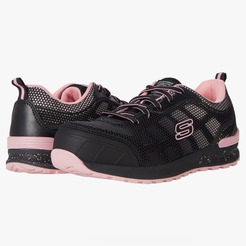 New in Box Skechers Black/Pink Size 8 Bulklin-Lyndale Composite Toe